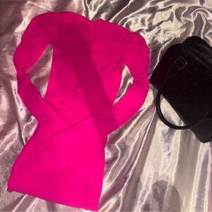 Hot Pink Bodycon Cut-Out Dress